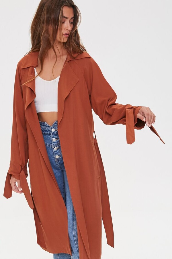 Forever 21 Longline Duster Jacket ShopStyle