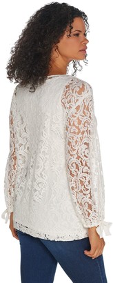 Dennis Basso Lace Bateau Neck Tunic with Knit Tank