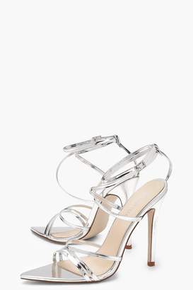 boohoo Extreme Pointed Toe Wrap Strap Heels