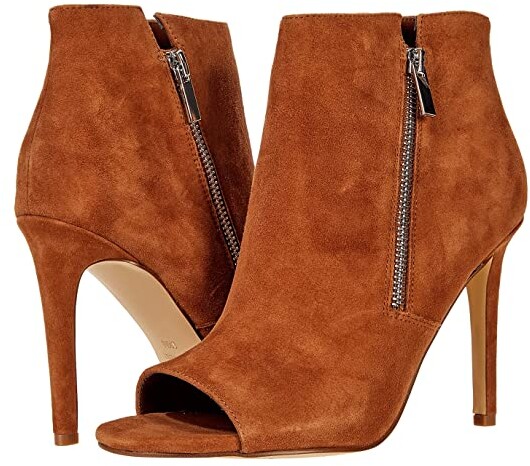 brown peep toe boots