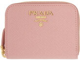 Thumbnail for your product : Prada Pink Saffiano Mini Coin Wallet
