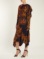 Thumbnail for your product : Peter Pilotto Floral-embroidered Silk-crepe Dress - Navy Multi