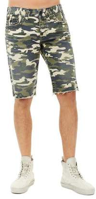 True Religion Men's Ricky Camouflage Flap-Pocket Rolled-Cuff Denim Shorts