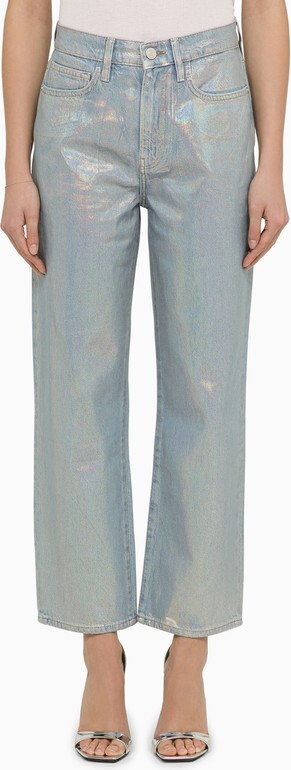 La Jane cropped jeans in Hologram denim