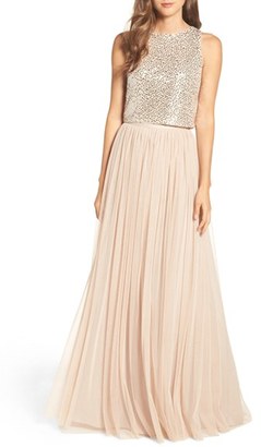 Adrianna Papell Women's Sequin Two Piece Gown