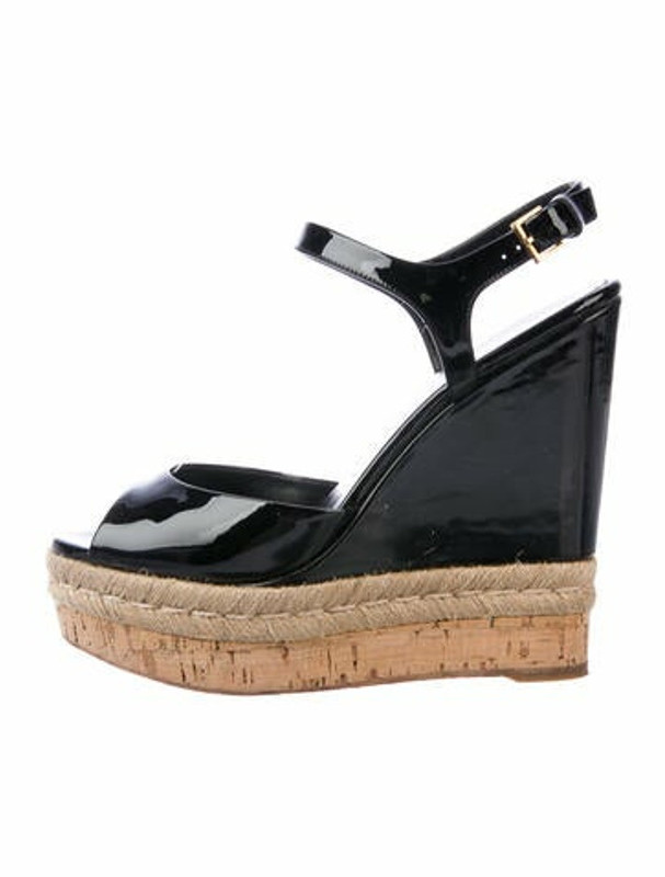 gucci wedges black