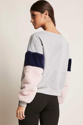 Forever 21 Faux Fur Sleeve Sweater