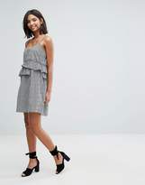 Thumbnail for your product : Lost Ink Mini Dress With Frills In Gingham