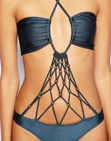 Thumbnail for your product : ASOS COLLECTION Beaded Macrame Bandeau Swimsuit