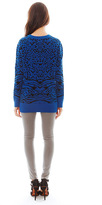 Thumbnail for your product : Torn By Ronny Kobo Randy Puffy Leopard Sweater