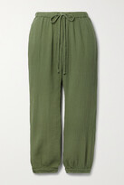 Thumbnail for your product : HONORINE Harper Cotton-gauze Track Pants
