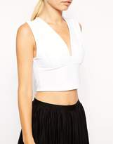 Thumbnail for your product : ASOS Crop Top with Deep Plunge in Rib