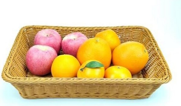 AoiboxPolyWickerBreadBasketLongWovenTabletopFoodServingBasketforFruitsVegetablesRestaurantUseHoneyBrown