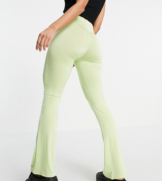 Collusion slinky flared leggings in apple green - ShopStyle