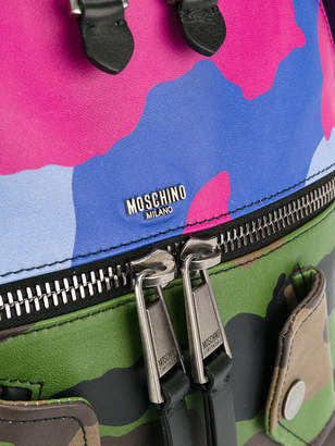 Moschino clashing camouflage Biker backpack