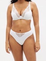 Thumbnail for your product : Agent Provocateur Brigette Mid-rise Lace-insert Jersey Thong