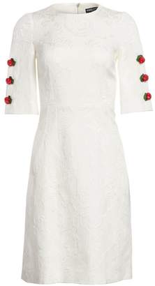 Dolce & Gabbana Jacquard Rose Button Dress