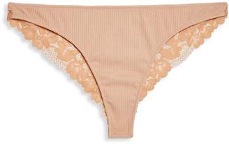 Topshop Lace Ribbed Brazilian Panties