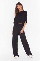 Thumbnail for your product : Nasty Gal Womens Chill Next Time Tee and Wide-Leg Trousers Set - Black - 10