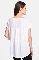 Thumbnail for your product : Eileen Fisher Bateau Neck Organic Linen High/Low Top