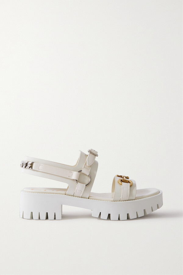 Gucci Bria Horsebit-detailed Embellished Leather Sandals - White - IT36 -  ShopStyle