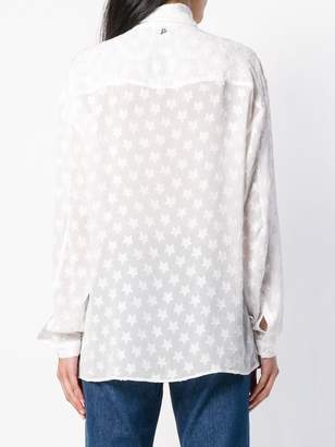 Dondup star embroidered bow blouse