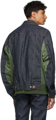 A.P.C. Navy & Khaki Sacai Edition Eimi Denim Jacket - ShopStyle