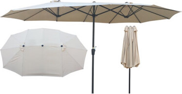 Latitude Run Double Deck Umbrella Outdoor Market Table Garden