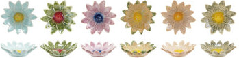 Dakota Fields Flower Shaped Stoneware Dish In Reactive Glaze