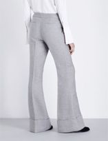 Thumbnail for your product : Co Cuffed wide-leg mid-rise wool and silk-blend trousers