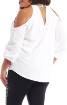 Thumbnail for your product : Charlotte Russe Plus Size Bead Collar Top