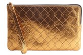 Thumbnail for your product : Lanvin bronze metallic leather zip around flat clutch