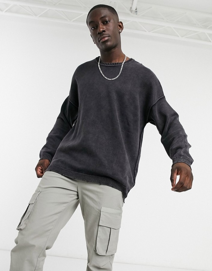 Bershka sweater in washed gray - ShopStyle