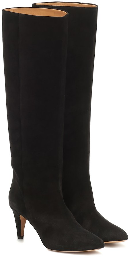 isabel marant denzy embroidered suede knee boots