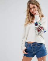 Thumbnail for your product : Wildfox Couture Wildlife Beaded Embroidery Jumper