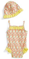 Thumbnail for your product : Tucker + Tate Ruffle One-Piece Swimsuit & Hat (Baby Girls)
