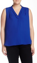 Thumbnail for your product : Vince Camuto Pleated V-Neck Blouse (Plus Size)