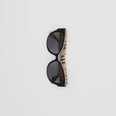 Thumbnail for your product : Burberry Vintage Check Detail Butterfly Frame Sunglasses