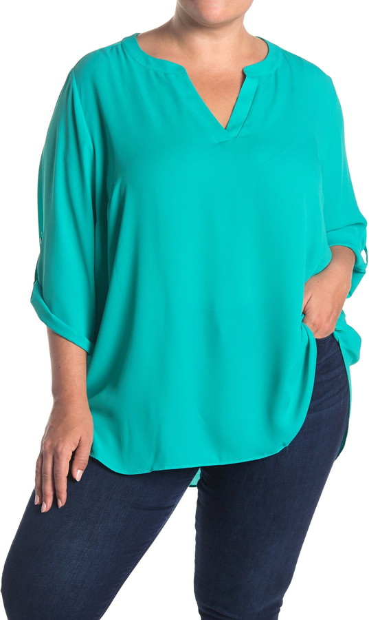 chaus split neck blouse