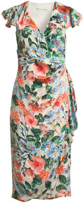 Alice + Olivia Garnet Floral-Print Silk Wrap Dress
