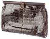 Thumbnail for your product : Mark Cross Alligator Frame Clutch
