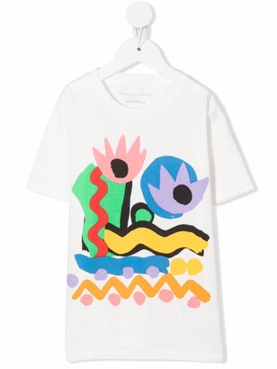 Stella McCartney Kids abstract-print cotton T-shirt