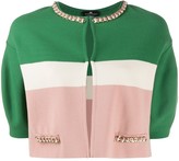Thumbnail for your product : Elisabetta Franchi Striped Chain Detail Cardigan