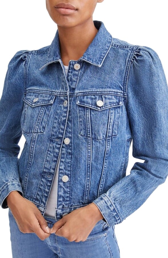 7 For All Mankind Seven Puff Sleeve Denim Jacket - ShopStyle