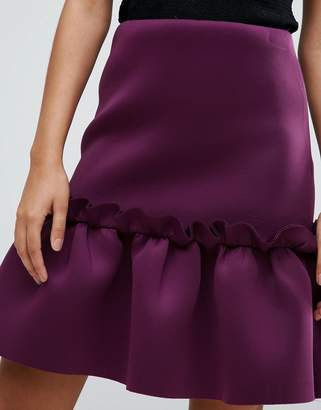 ASOS Midi Skirt with Ruffle Edge