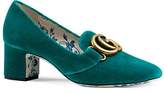 Thumbnail for your product : Gucci Women's Embellished Velvet Pumps - Turquoise