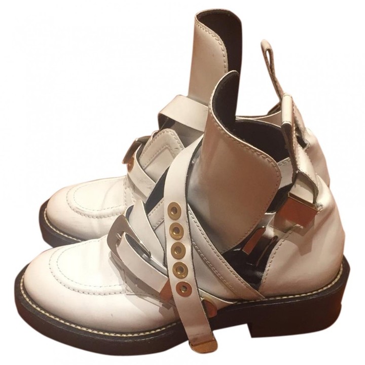 balenciaga ceinture leather derby boots