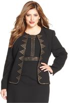 Thumbnail for your product : Kasper Plus Size Studded Collarless Jacket