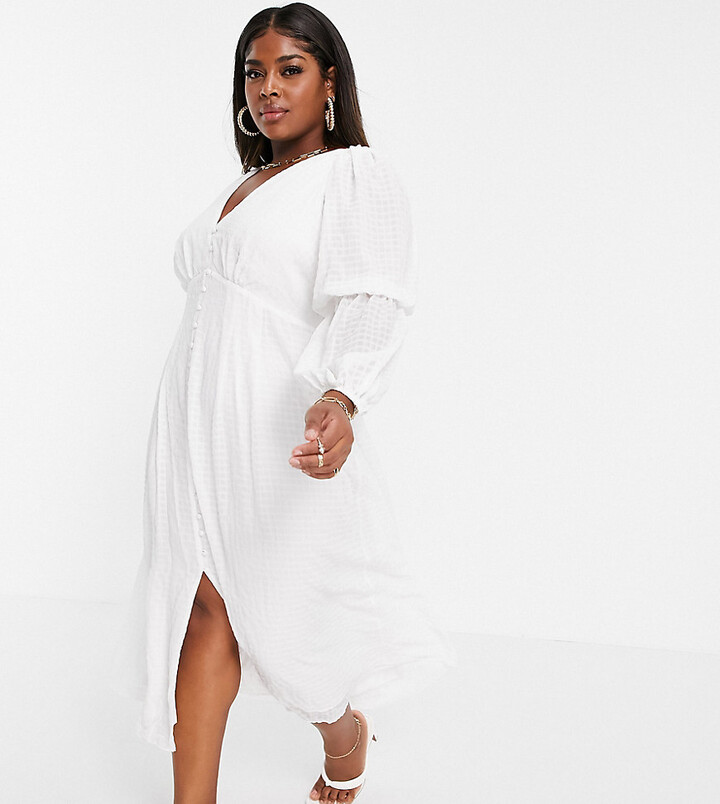 white semi formal dress plus size
