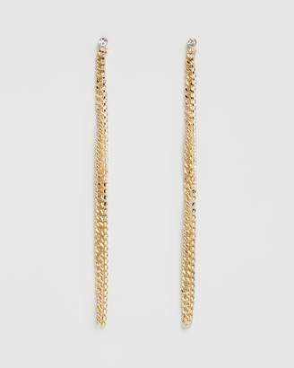 Topshop Chain Crystal Drop Earrings